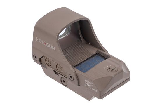 Holosun FDE HS510C Open Reflex Circle Dot Sight has a solar failsafe battery backup